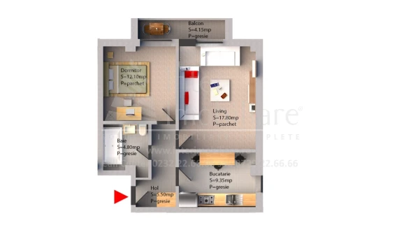 Oferta Apartament nou de vanzare 2 camere decomandat CUG imagine 9