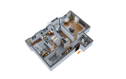 Apartament nou de vanzare 3 camere  decomandat  Canta 145015