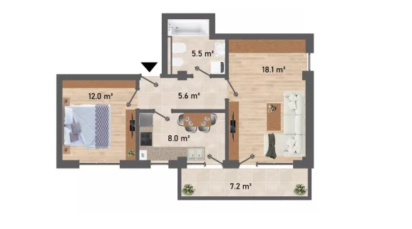 Oferta Apartament nou de vanzare 2 camere decomandat CUG imagine 1